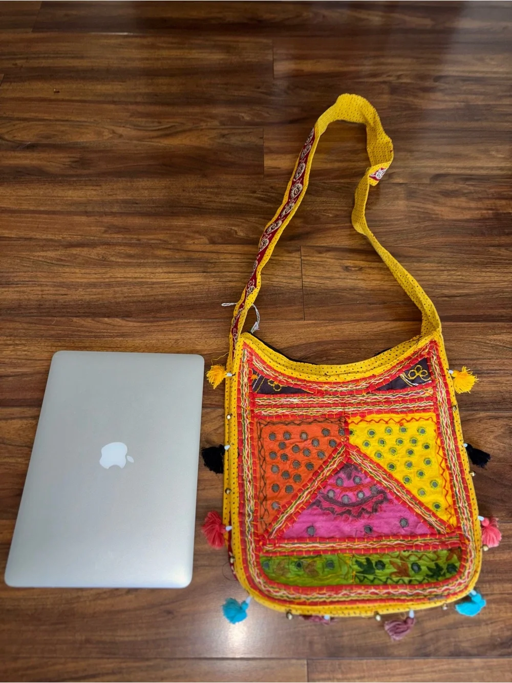 Multicolor Embroidered Boho Crossbody Bag